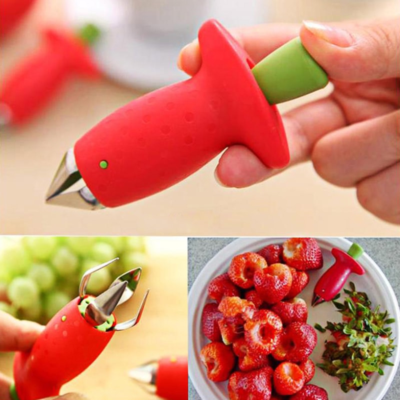 Premium Strawberry Huller Pineapple Cutter Easy Fruit Stem Remover 0