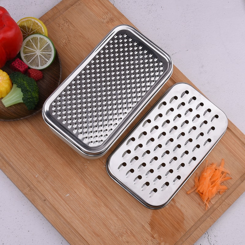 Stainless Steel Vegetable Chopper Cheese Grater With Container Multi Purpose Kitchen Slicer 1
