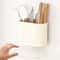 Wall Mount Chopsticks Holder Kitchen Organizer With Drain Tray No Drill Utensil Storage Rack 3