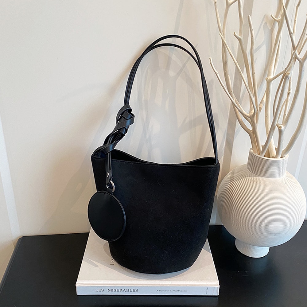 LunaSoft Suede Shoulder Bag Large Capacity Bucket Tote Purse For Women 10
