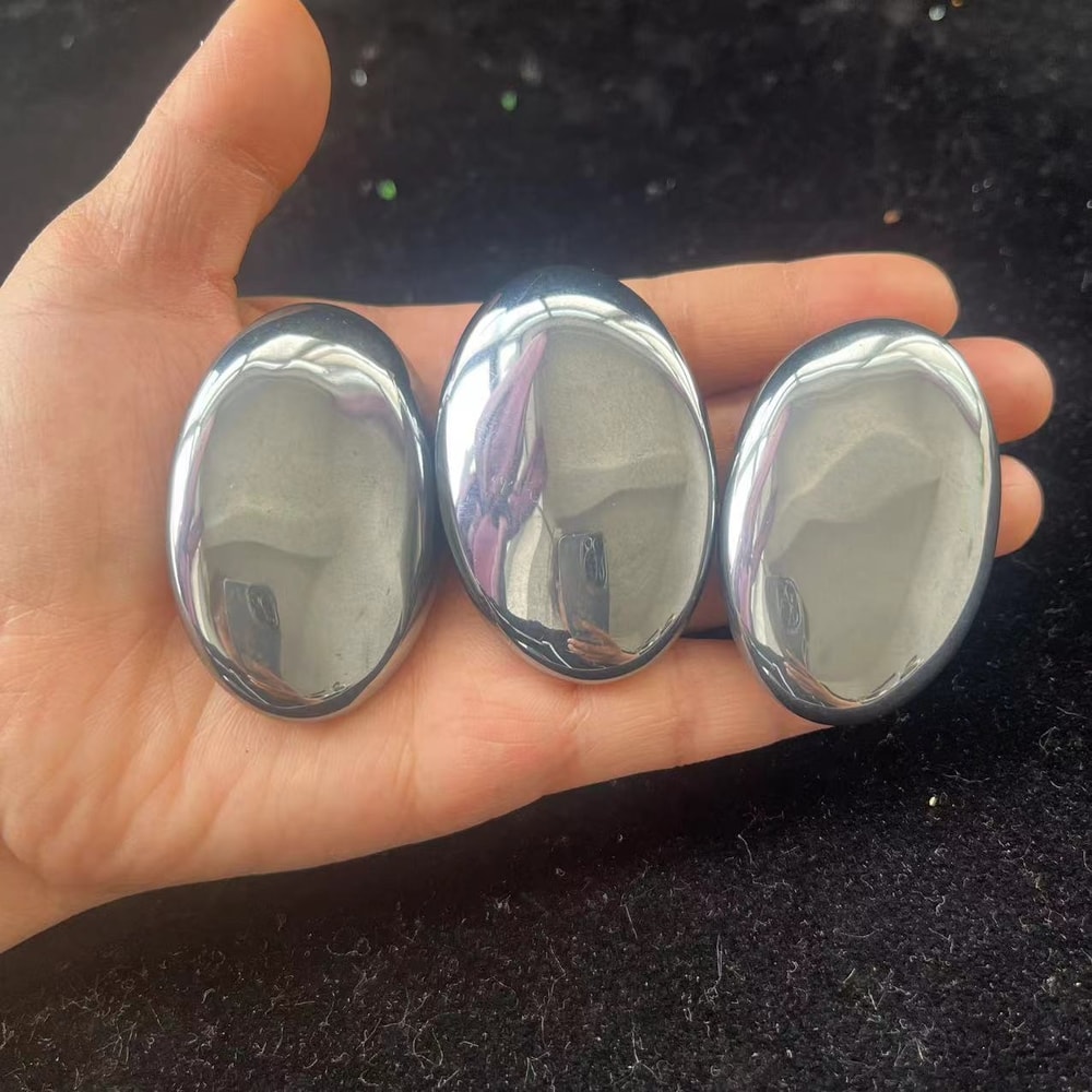 Terahertz Worry Stone Palm Massage Rock for Stress Relief and Mindful Relaxation