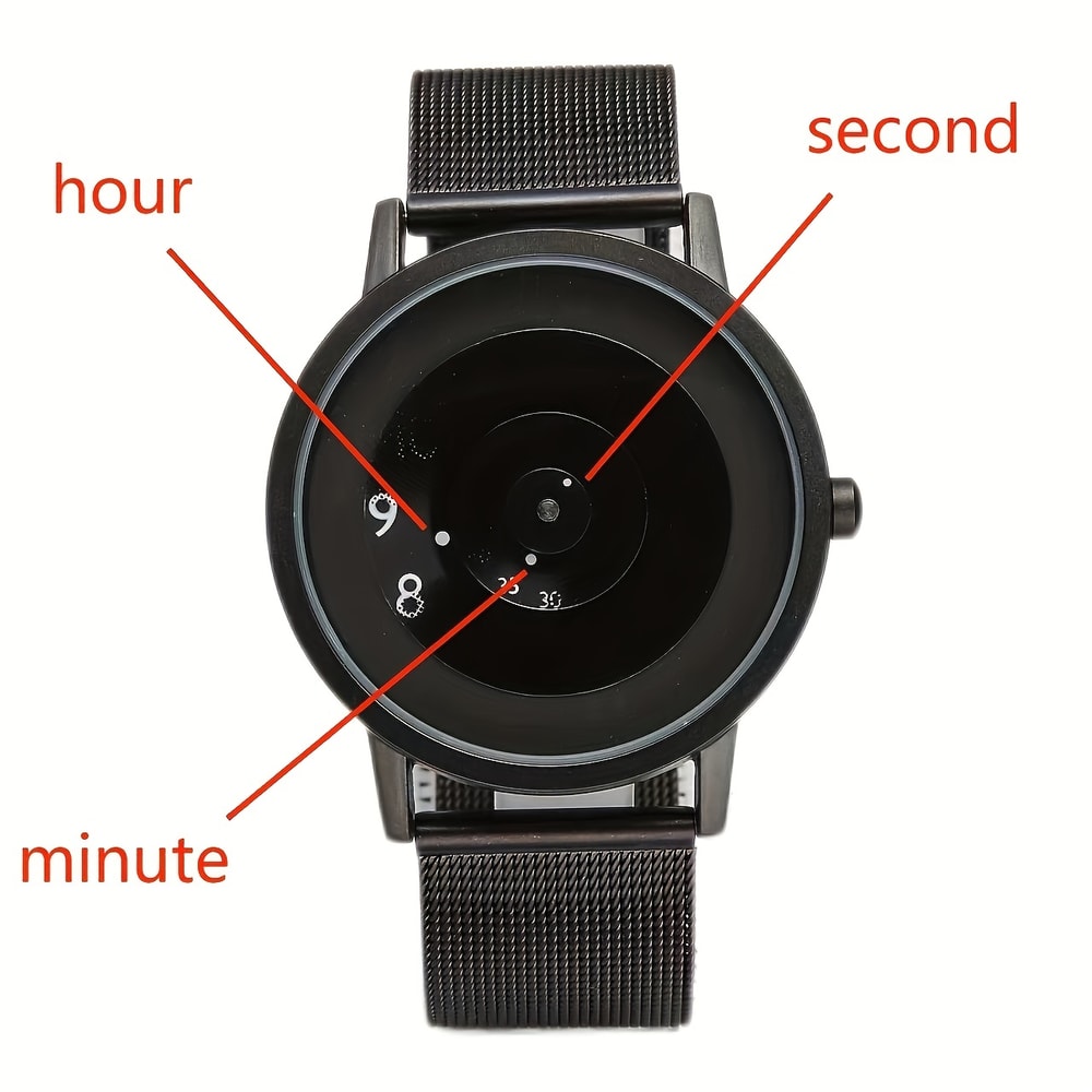 NovaEdge Minimalist Watch with Stainless Steel Band and Futuristic Pointerless Design