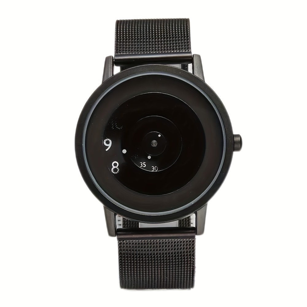 NovaEdge Minimalist Watch with Stainless Steel Band and Futuristic Pointerless Design