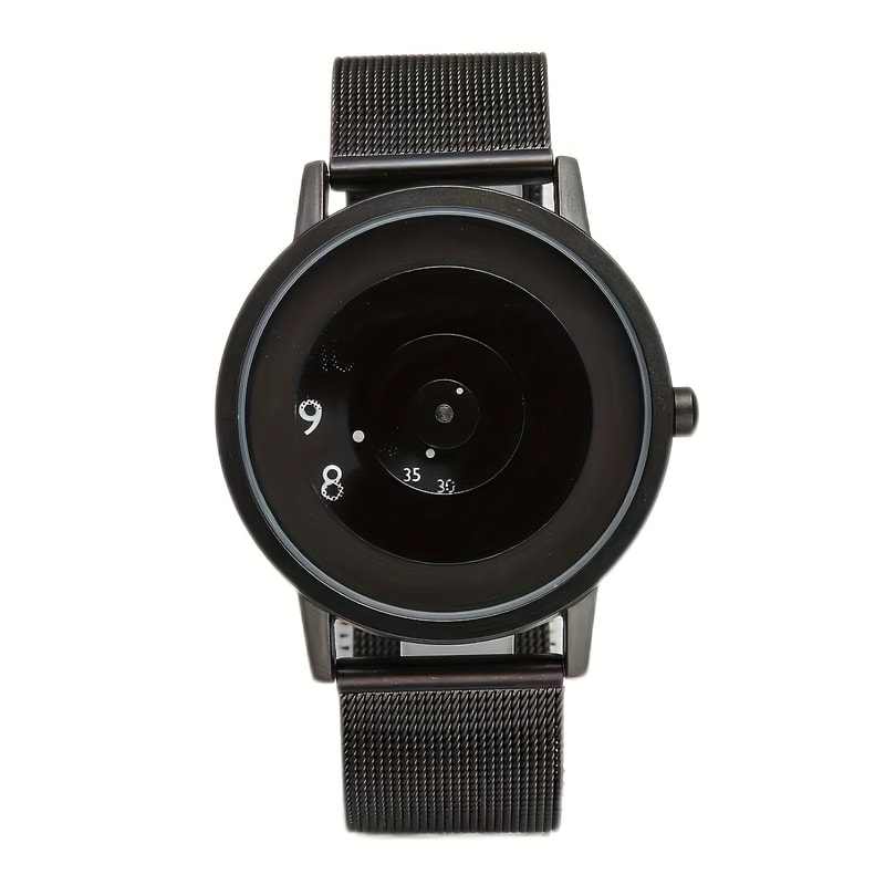 NovaEdge Minimalist Watch with Stainless Steel Band and Futuristic Pointerless Design