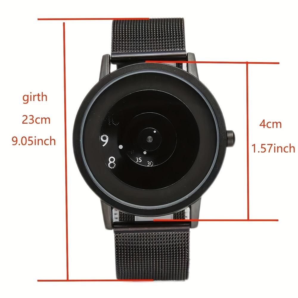 NovaEdge Minimalist Watch with Stainless Steel Band and Futuristic Pointerless Design