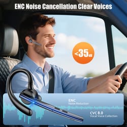 bluetooth noise cancelling driving headset with mic mute handsfree earbud