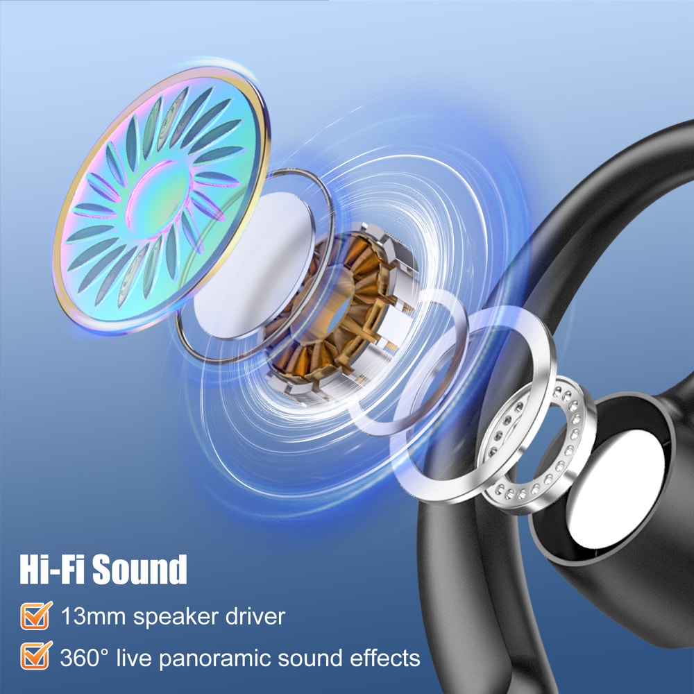 Bluetooth Noise Cancelling Driving Headset With Mic Mute Handsfree Earbud 2