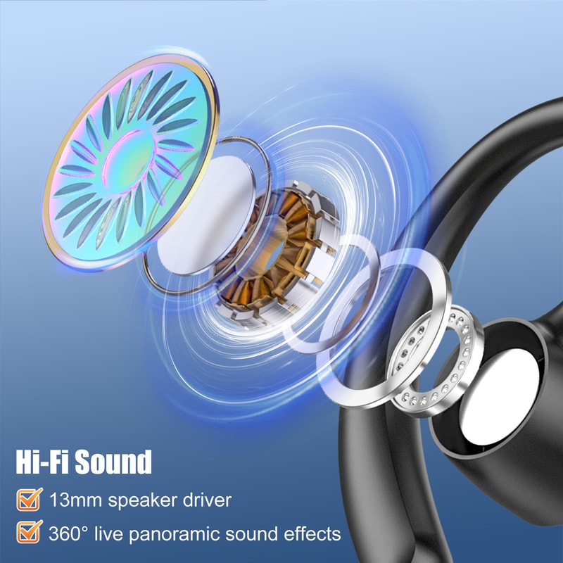 Bluetooth Noise Cancelling Driving Headset With Mic Mute Handsfree Earbud 2