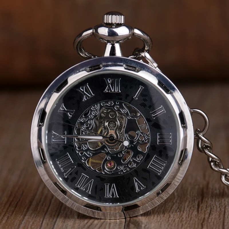 Vintage Skeleton Pocket Watch Mechanical Steampunk Timepiece for Men & Women