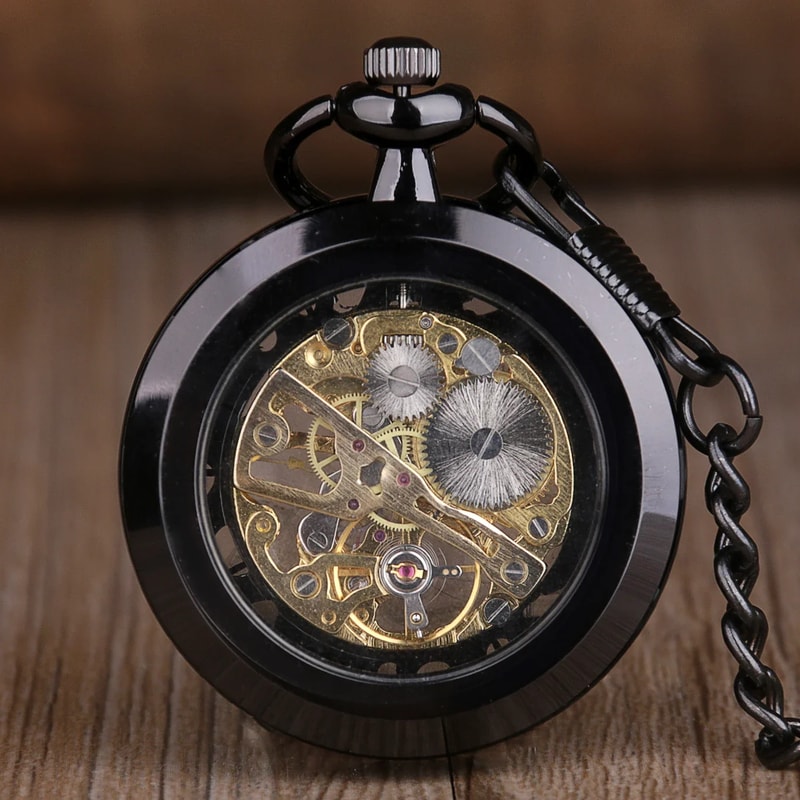 Vintage Skeleton Pocket Watch Mechanical Steampunk Timepiece for Men & Women