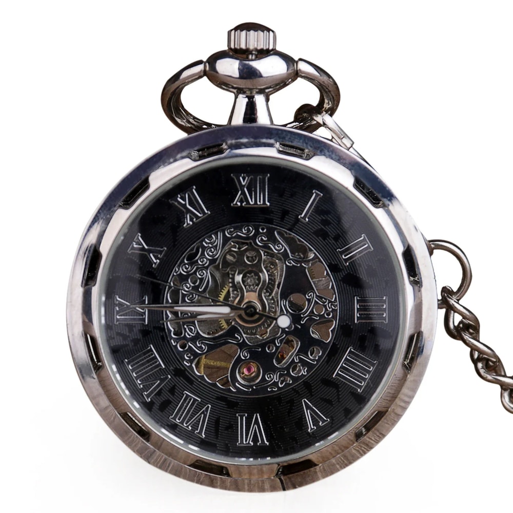 Vintage Skeleton Pocket Watch Mechanical Steampunk Timepiece for Men & Women