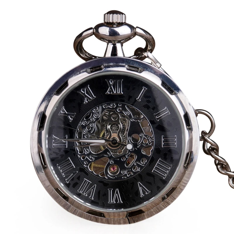 Vintage Skeleton Pocket Watch Mechanical Steampunk Timepiece for Men & Women
