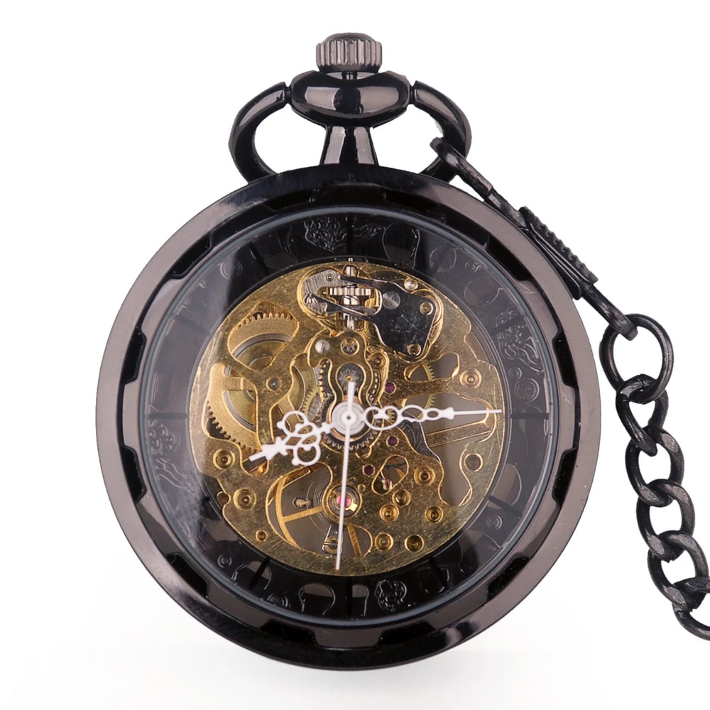 Vintage Skeleton Pocket Watch Mechanical Steampunk Timepiece for Men & Women