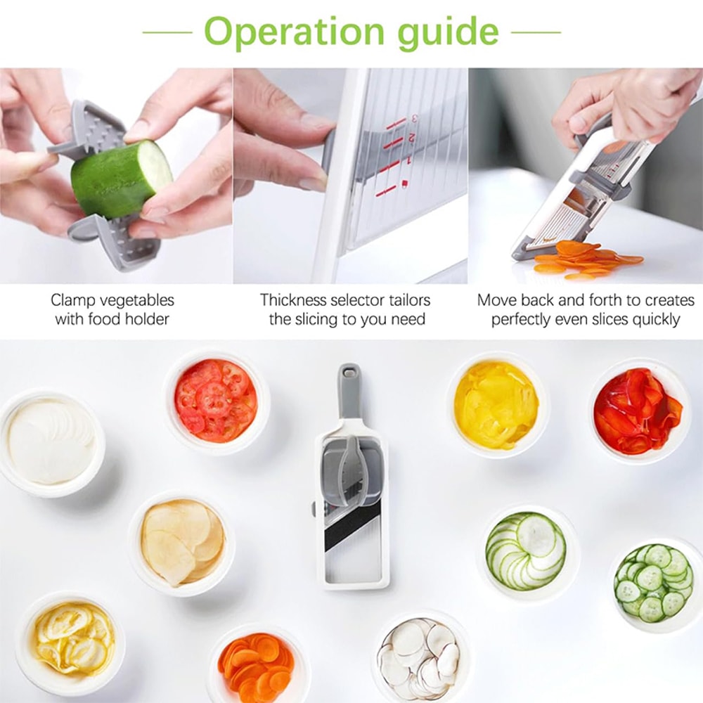 PrecisionSlice Mandoline Slicer Adjustable Vegetable Cutter and Cheese Grater