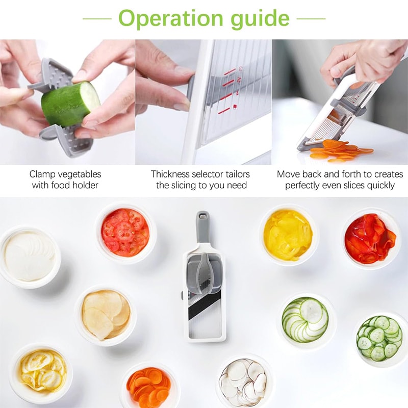 PrecisionSlice Mandoline Slicer Adjustable Vegetable Cutter and Cheese Grater
