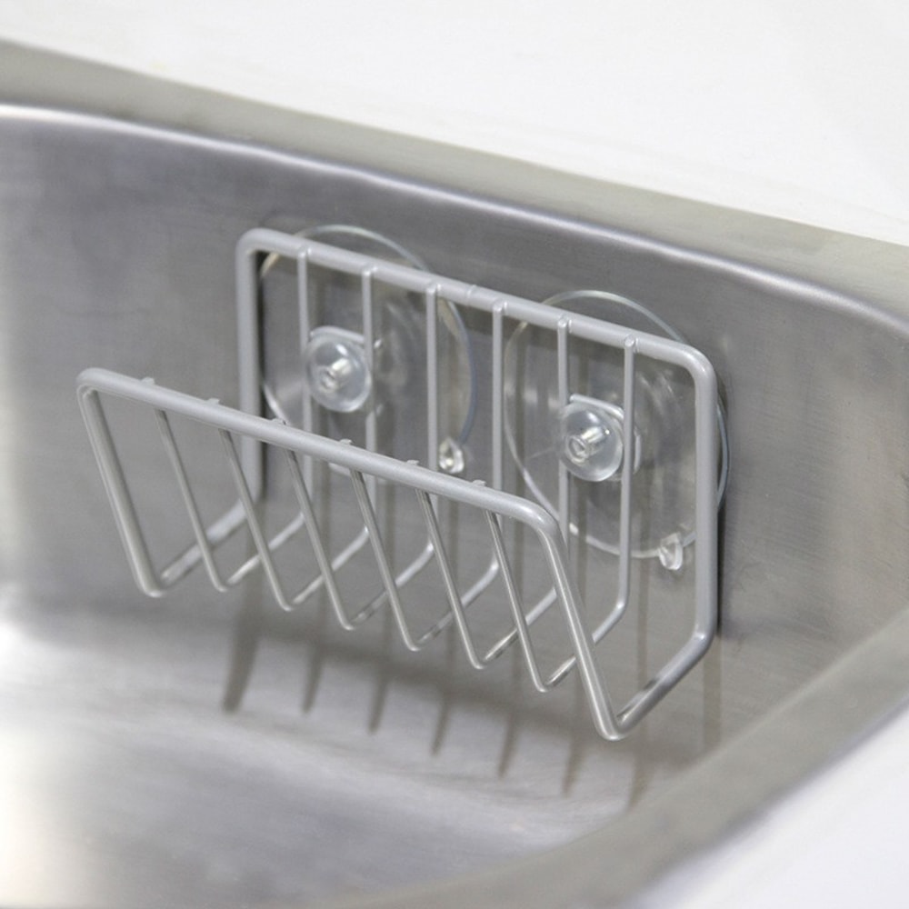 Stainless Steel Sponge Holder For Kitchen Sink With Strong Suction Cup Organizer 1