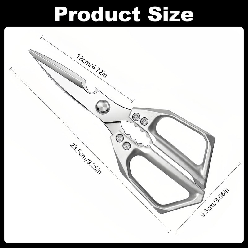 MultiGrip Stainless Steel Kitchen Shears For Meat Fish Vegetable Prep 1