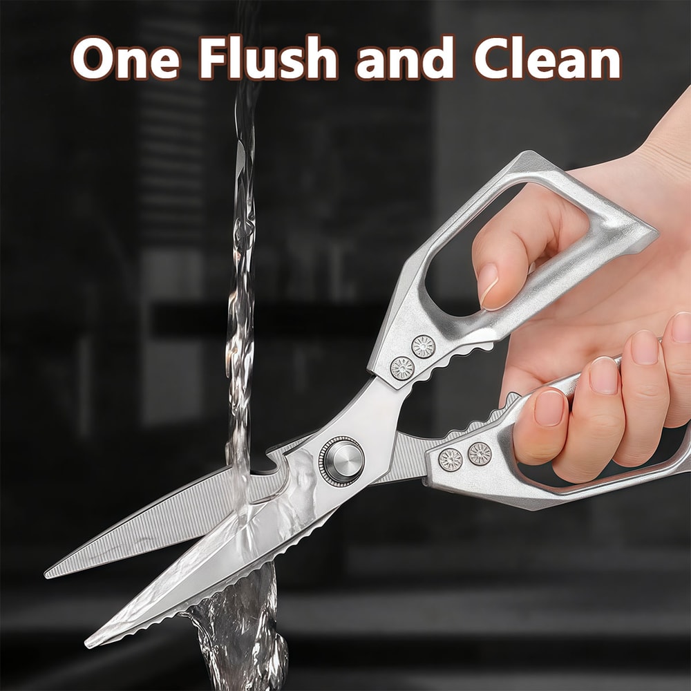 MultiGrip Stainless Steel Kitchen Shears For Meat Fish Vegetable Prep 2