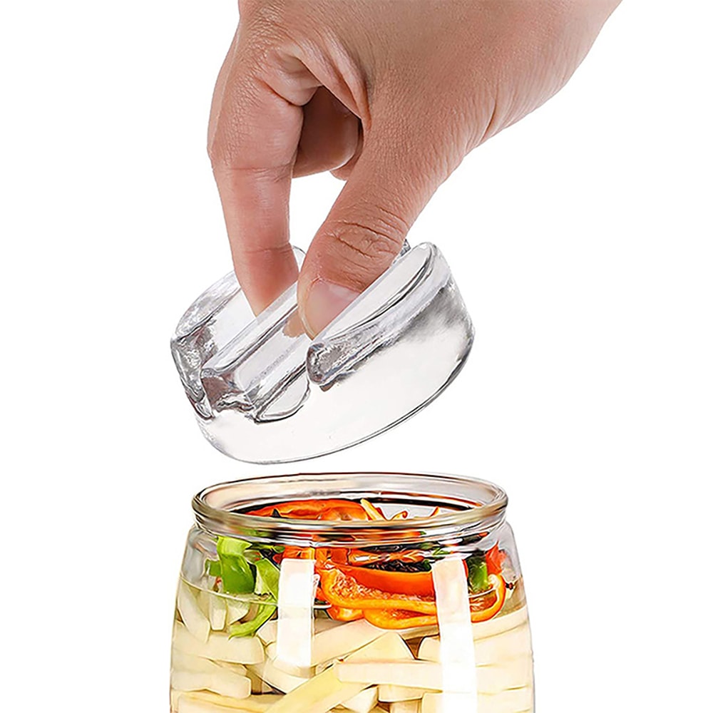 Easy Grip Glass Fermentation Weights For Mason Jars Pickling And Kimchi Making 0