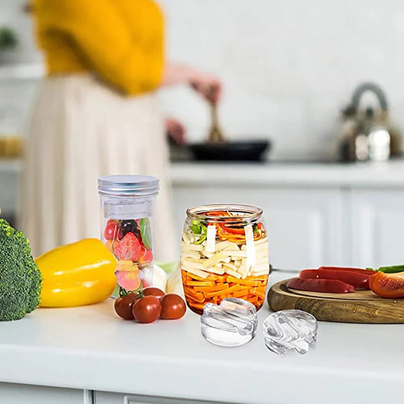 Easy Grip Glass Fermentation Weights For Mason Jars Pickling And Kimchi Making 1