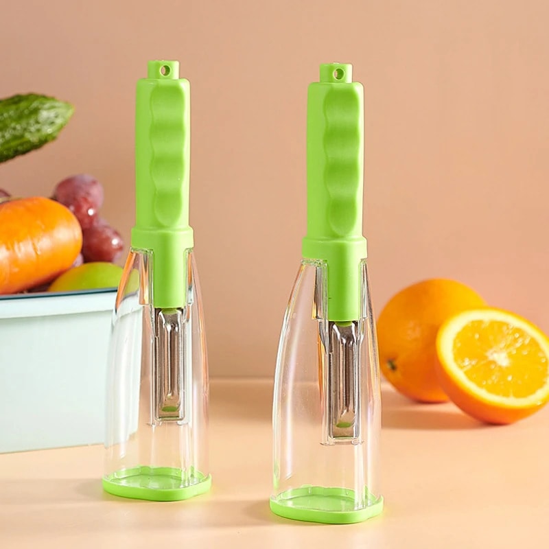 Smart Storage Vegetable Peeler with Stainless Steel Blade for Fruits & Kitchen Prep