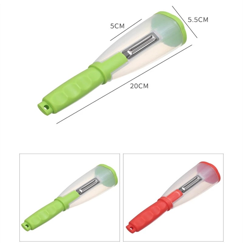 Smart Storage Vegetable Peeler with Stainless Steel Blade for Fruits & Kitchen Prep