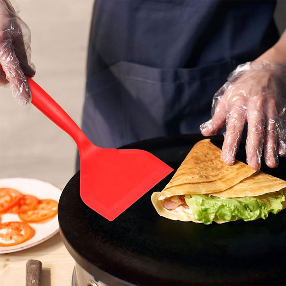 Flexible Silicone Spatula Turner For Pancakes Eggs Fish Non Stick Wide Kitchen Scraper 4