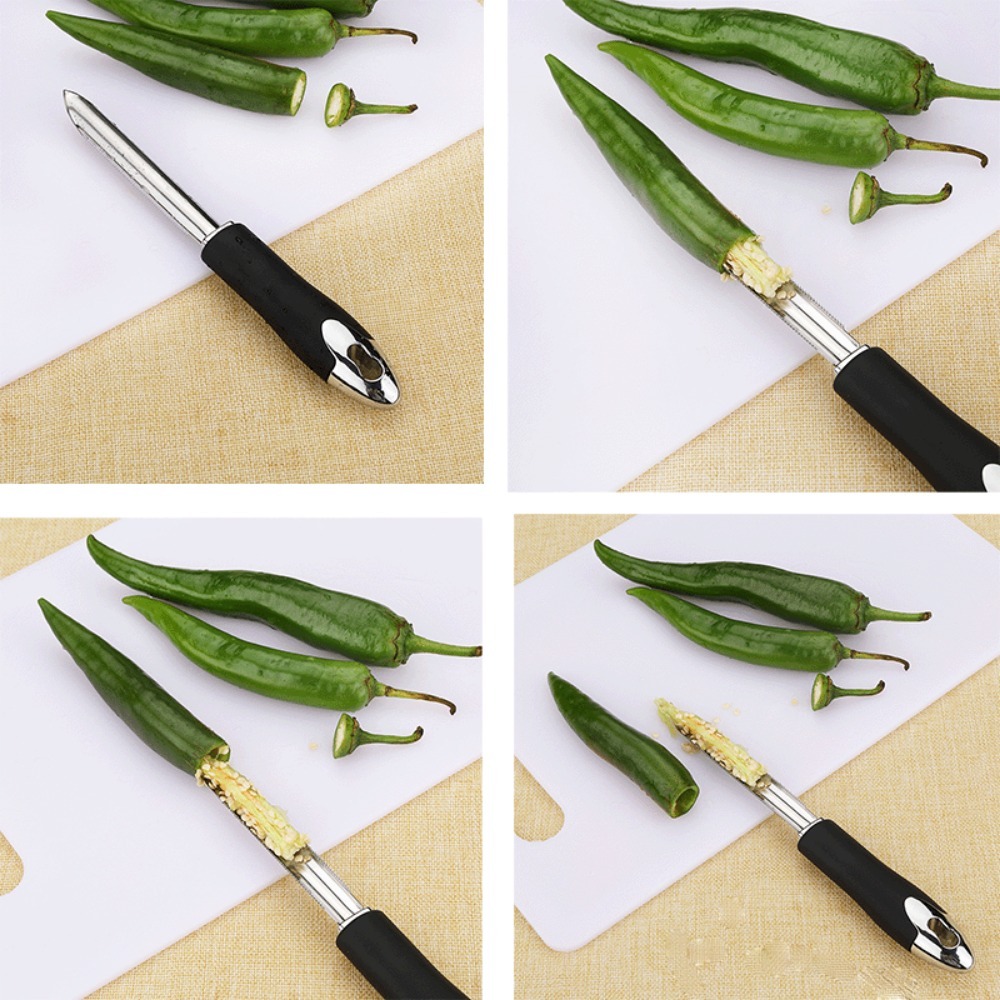 Stainless Steel Pepper Corer Tool For Jalapenos Chili Peppers Fruit Core Removal 5