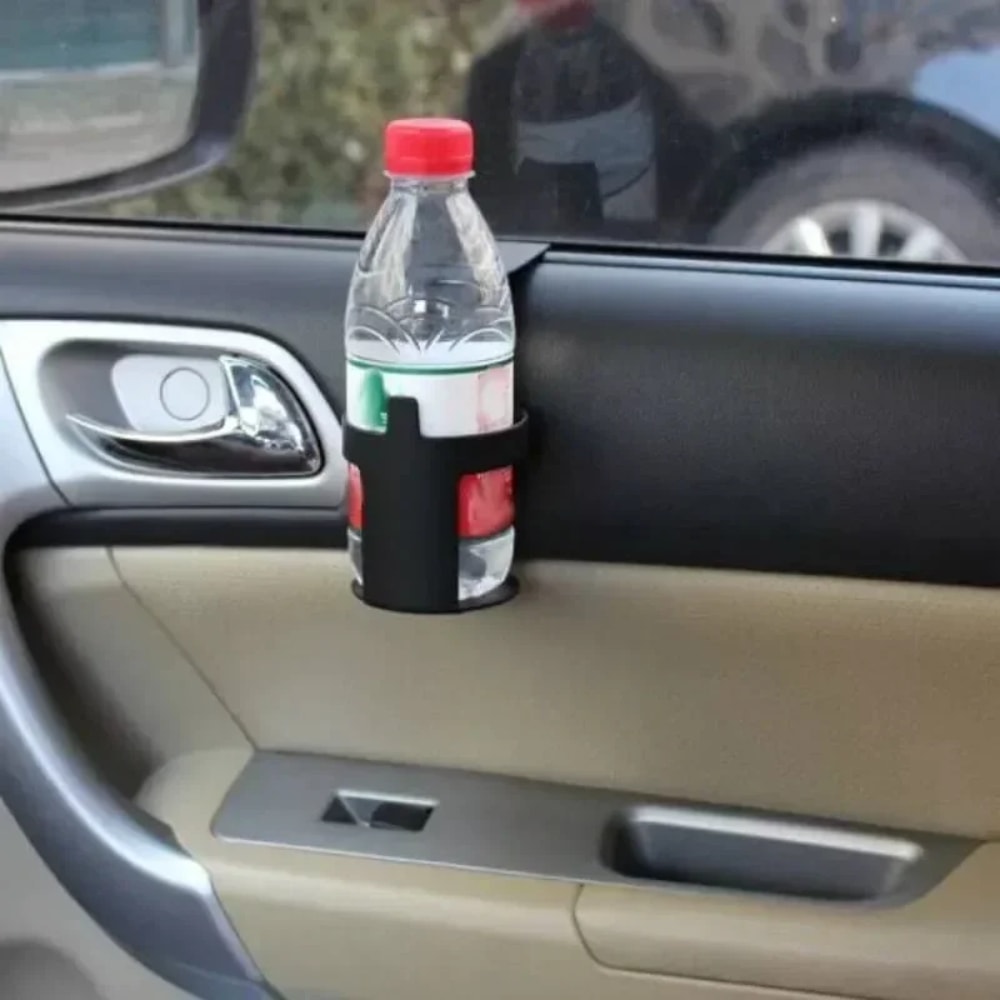 Universal Car Cup Holder Hanging Door Mount Bottle Organizer for Drinks, Phones & Essentials