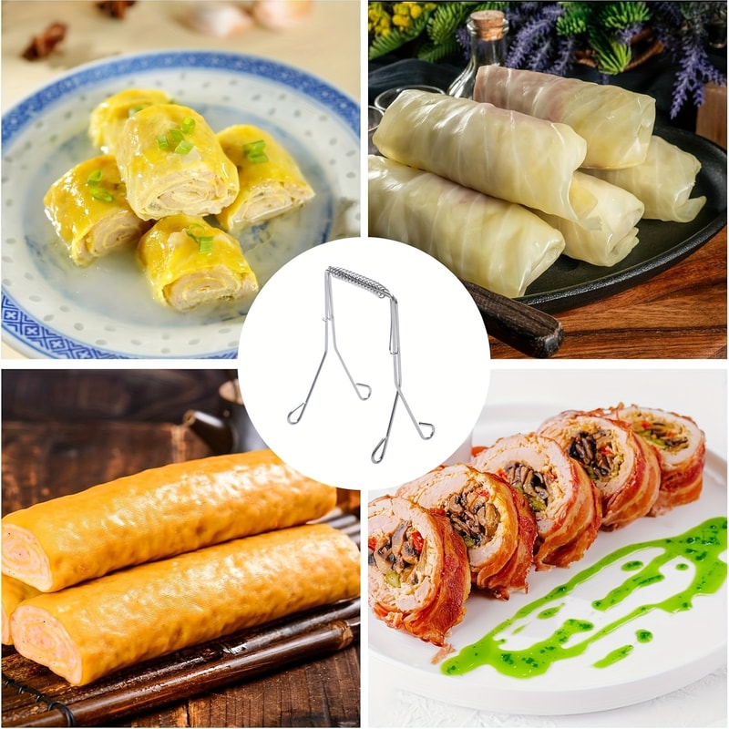 Stainless Steel Vegetable Tongs for Frying and Cooking with Serrated Grip