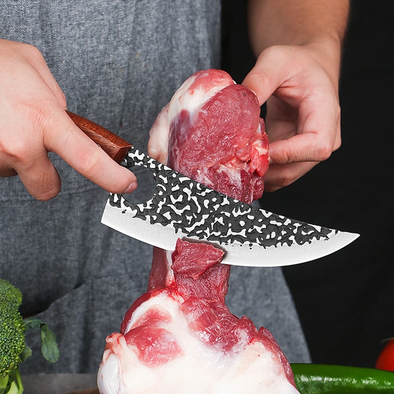 Hand Forged Butcher Chef Knife For Meat Cutting Boning Vegetable Prep 0