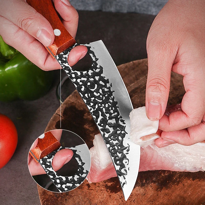 Hand Forged Butcher Chef Knife For Meat Cutting Boning Vegetable Prep 3