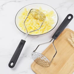 stainless steel potato masher and vegetable press kitchen tool