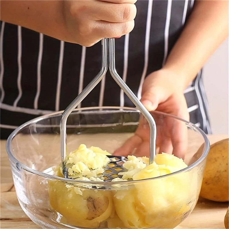 Stainless Steel Potato Masher And Vegetable Press Kitchen Tool 1