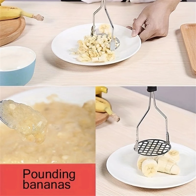 Stainless Steel Potato Masher And Vegetable Press Kitchen Tool 4