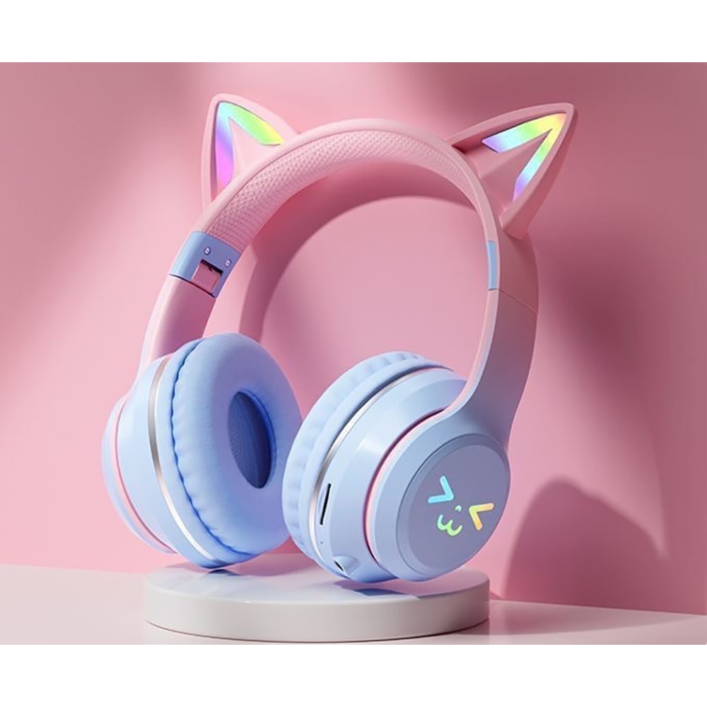 LumiCat RGB Bluetooth Headphones For Kids With LED Flashlight Cat Ears 7
