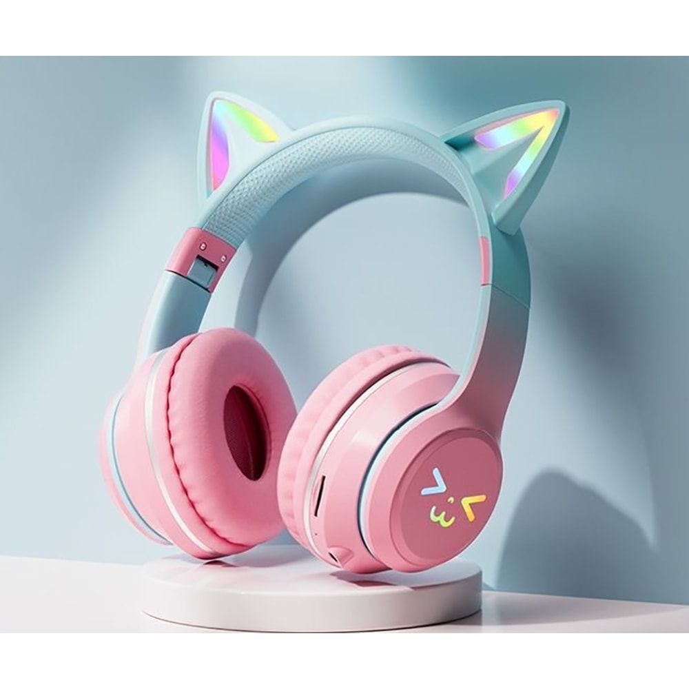 LumiCat RGB Bluetooth Headphones For Kids With LED Flashlight Cat Ears 9