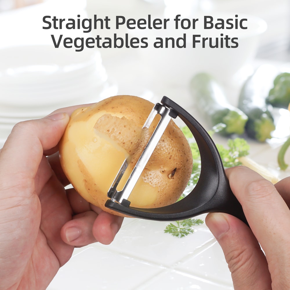 Vegetable Peeler Set with Julienne Cutter and Stainless Steel Swivel Blades