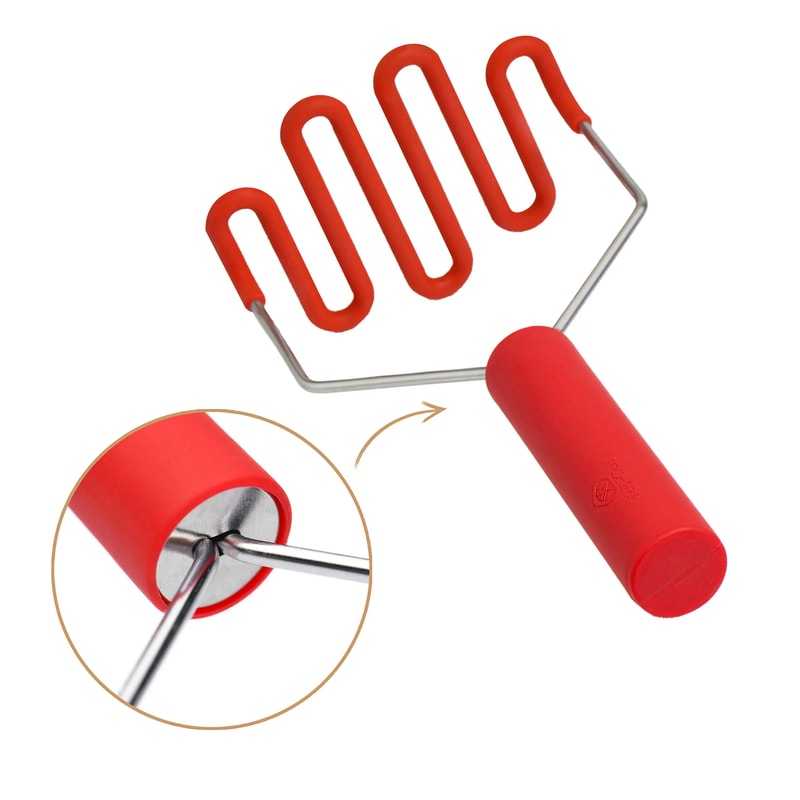 Silicone Potato Masher with Stainless Steel Handle Non Scratch Kitchen Tool
