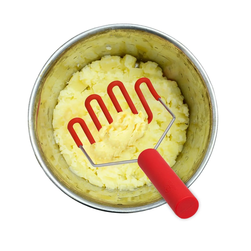 Silicone Potato Masher with Stainless Steel Handle Non Scratch Kitchen Tool
