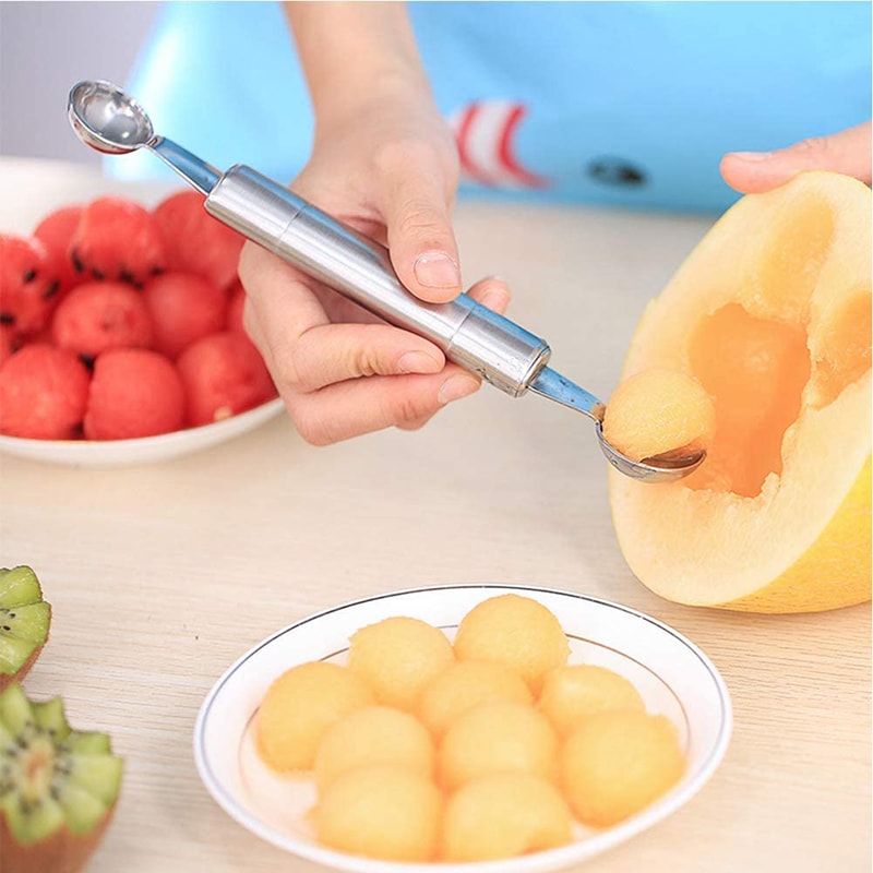 Stainless Steel Melon Baller and Fruit Carving Scoop Set for Watermelon and Dessert Platters