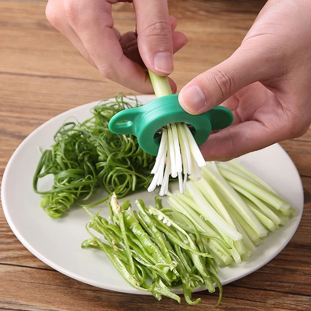 Stainless Steel Green Onion Slicer and Herb Shredder for Fast Kitchen Prep