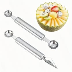 dual-ended melon baller & fruit carving spoon stainless steel kitchen tool
