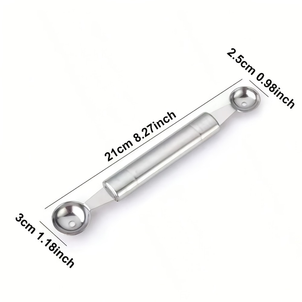 Dual-Ended Melon Baller & Fruit Carving Spoon Stainless Steel Kitchen Tool