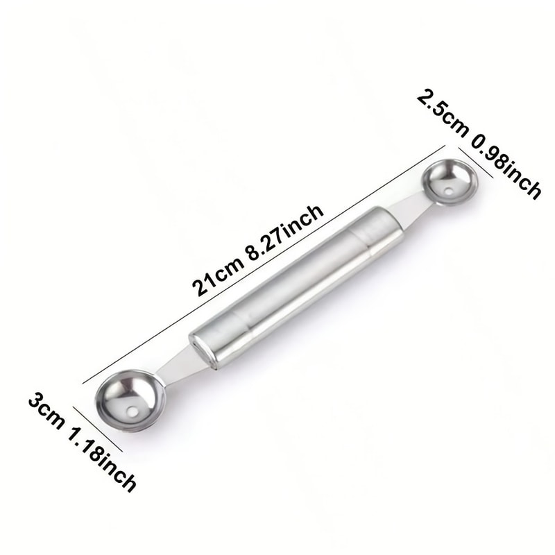 Dual-Ended Melon Baller & Fruit Carving Spoon Stainless Steel Kitchen Tool