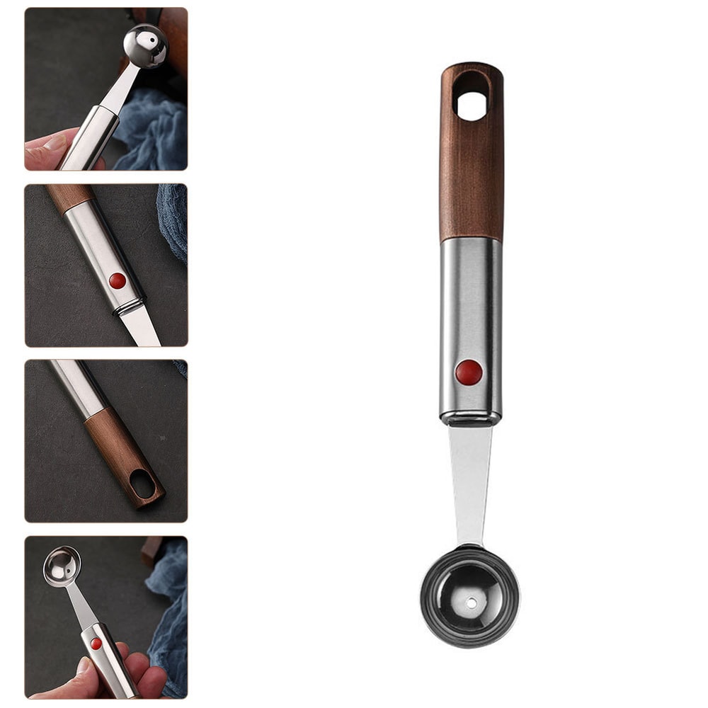 Stainless Steel Melon Baller And Ice Cream Scoop For Fruit Desserts Kitchen Prep 2