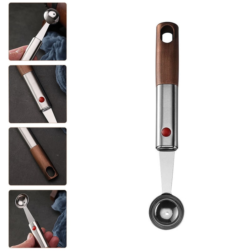 Stainless Steel Melon Baller And Ice Cream Scoop For Fruit Desserts Kitchen Prep 2