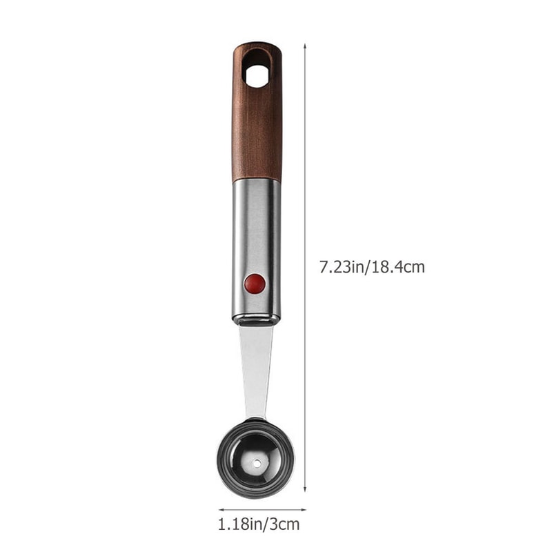 Stainless Steel Melon Baller And Ice Cream Scoop For Fruit Desserts Kitchen Prep 4