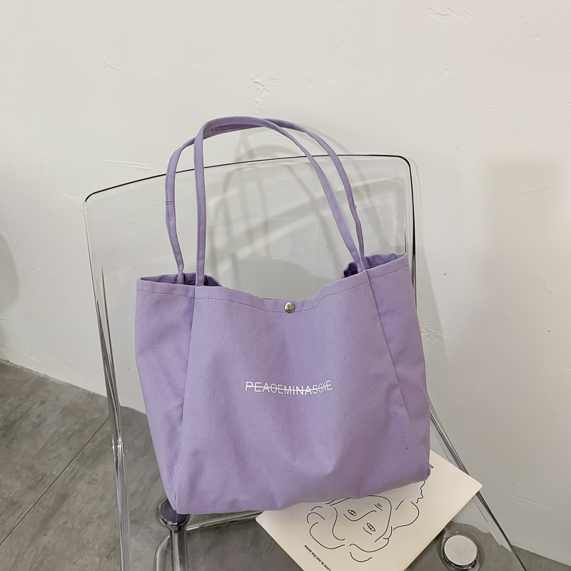 Japanese Canvas Tote Bag Large Capacity Shoulder Shopper For School Travel Everyday Use 3
