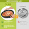Collapsible Microwave Splatter Cover with Steaming Tray & Food Strainer Lid